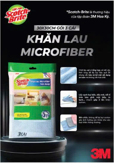 SCOTCH-BRITE™ KHĂN LAU BẾP MICROFIBER TIỆN DỤNG, 30 CM X 30 CM