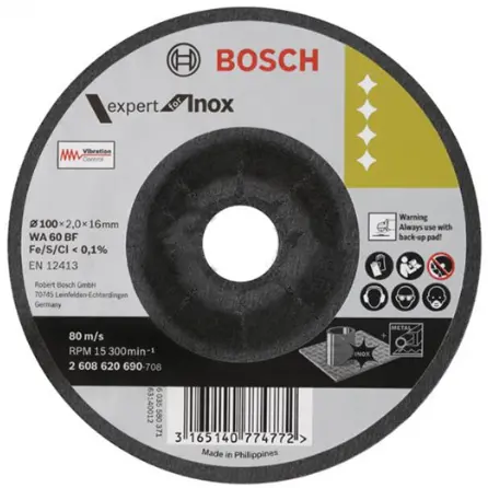 Bosch Đá mài linh hoạt 100x2x16mm (lnox) - Expert for Inox 2608620690